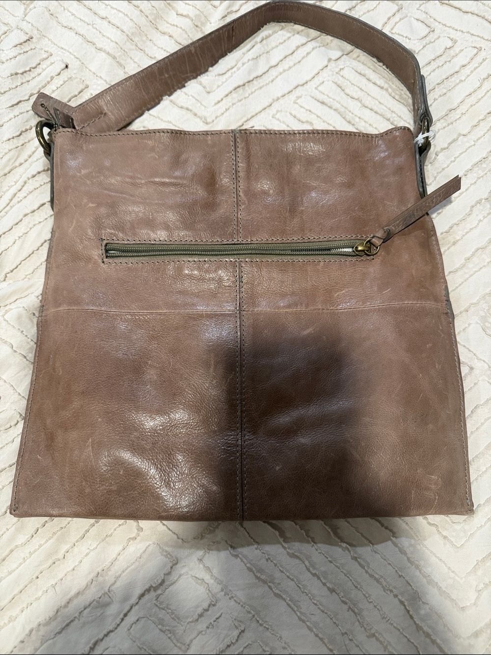 Nino BOSSI Taupe Leather Shoulder Bag